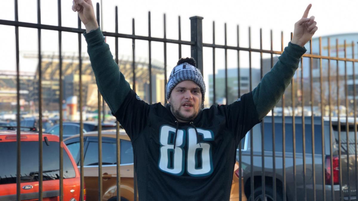 Maine resident and Eagles fan Tyler Peavey