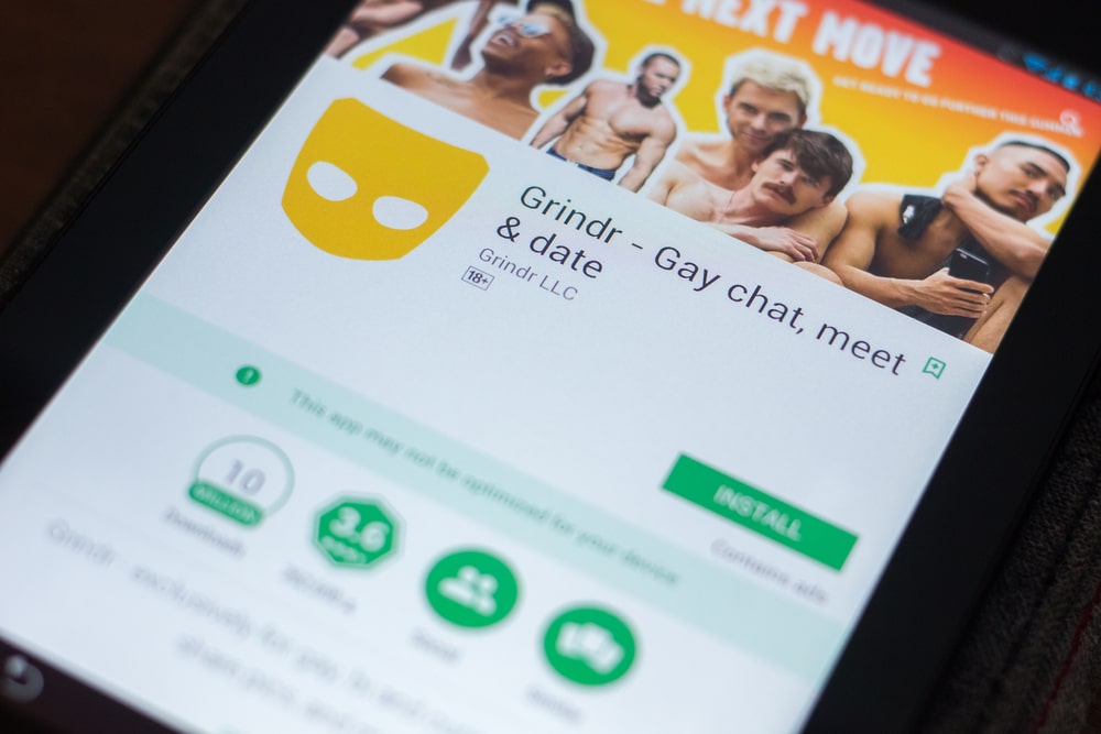 Grindr download screen on a smartphone