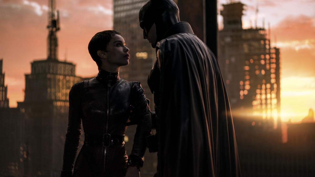 Catwoman and Batman from the 2022 The Batman film