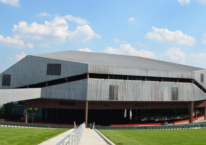 Outdoor photo of The Mann Center on a sunny day