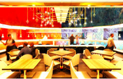 Digital rendering of a resturant