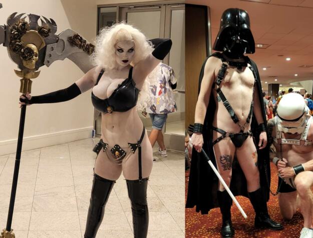cosplayers in sexy outfits