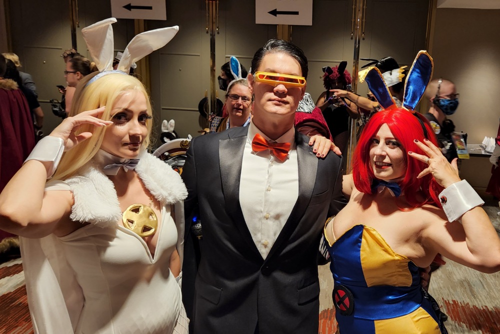 cosplayers attending the bunny hutch event