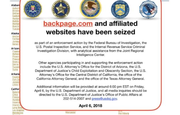 Picture of backpage FBI seizure notice