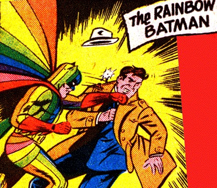 batman in rainbow costume