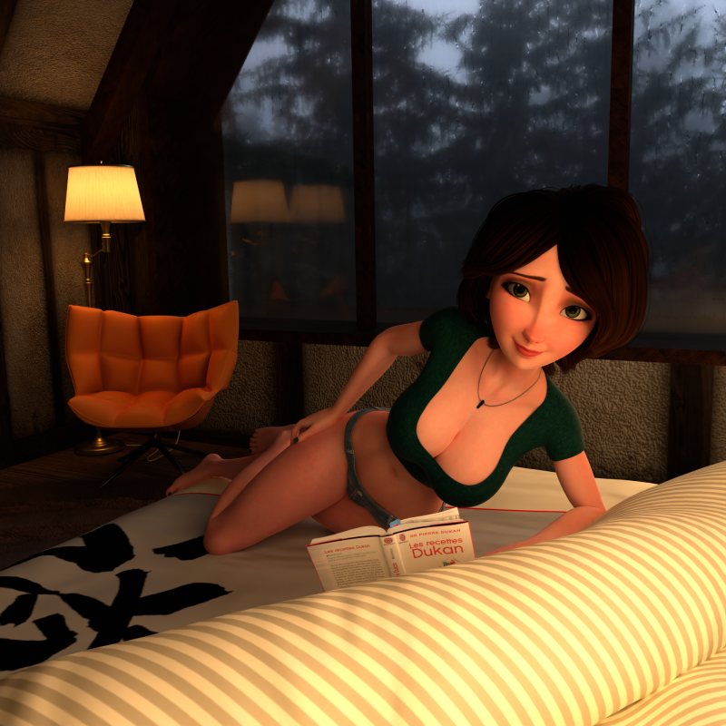 model of cass looking sexy in a cabin