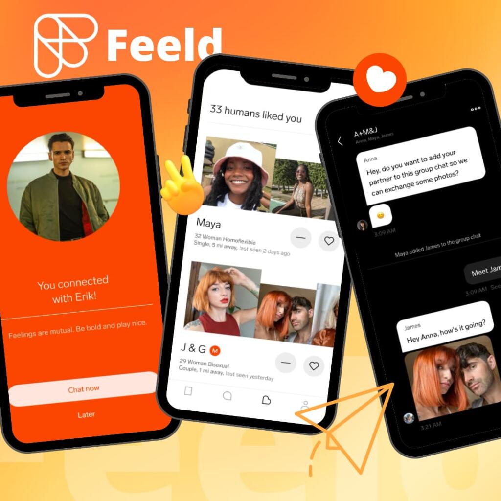 feeld logo and screenshots