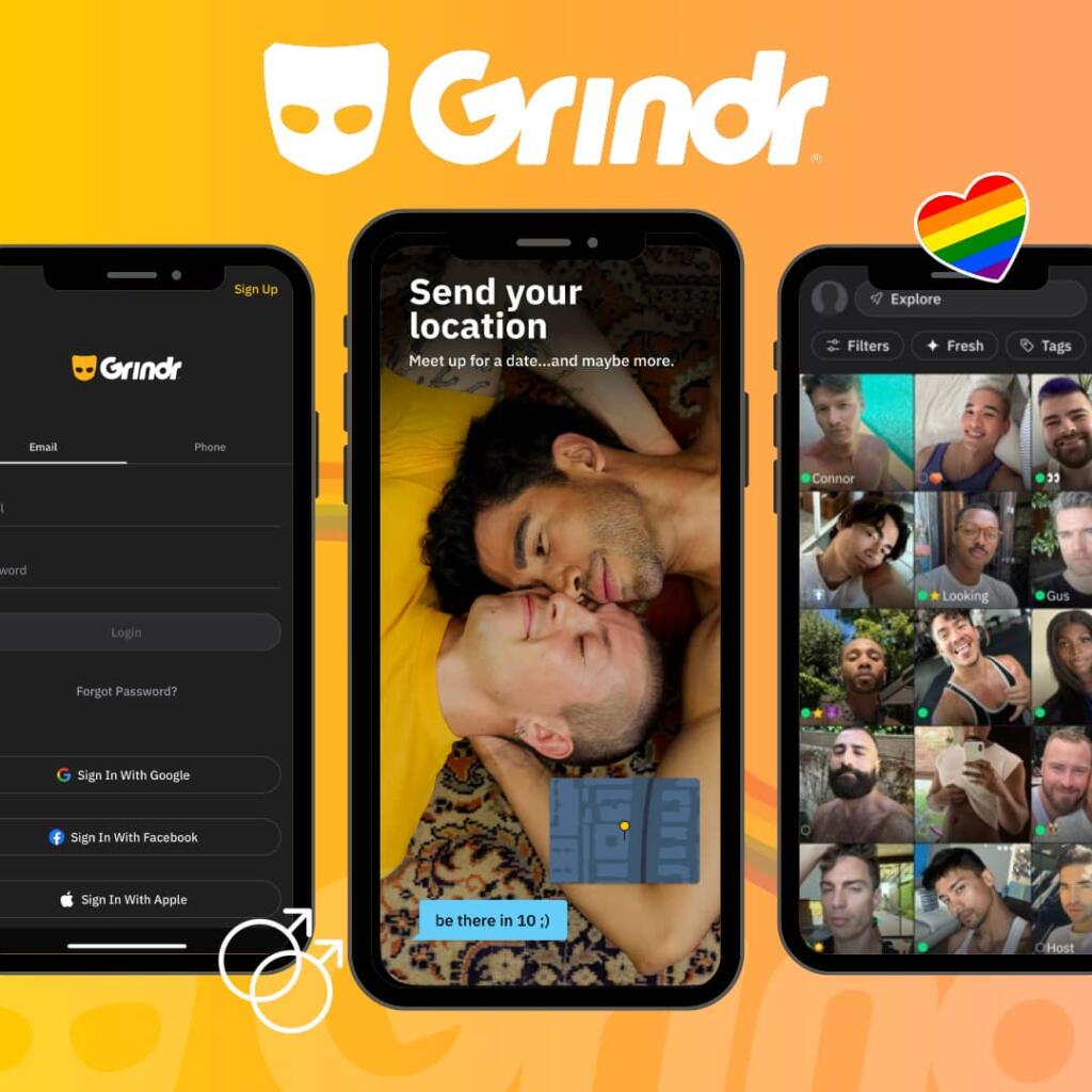 grindr logo, the best gay hookup app
