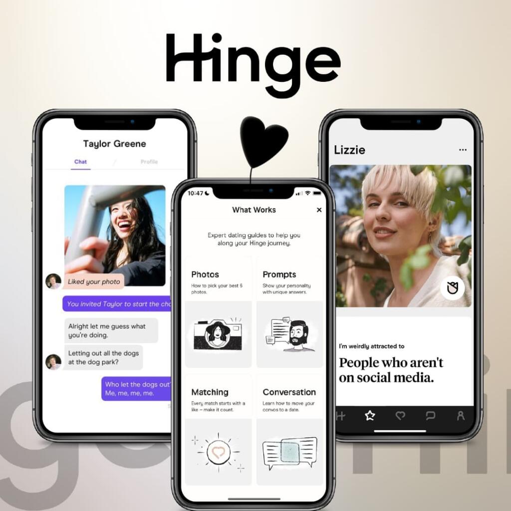 hinge logo, a top hookup app for millennials